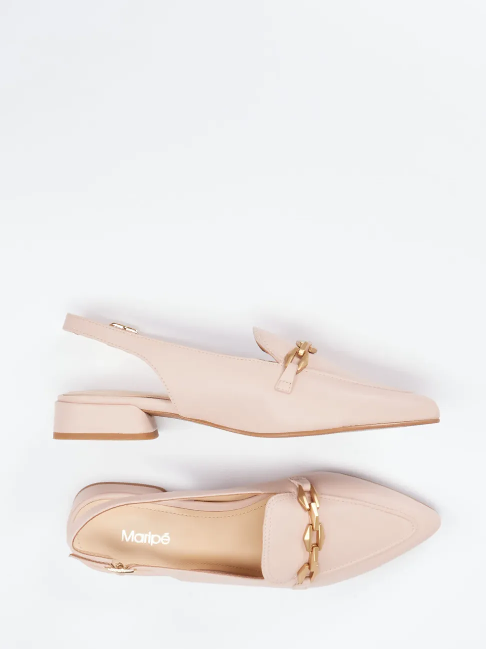 Maripé – Slingback-Loafer aus Lammleder in Rosé