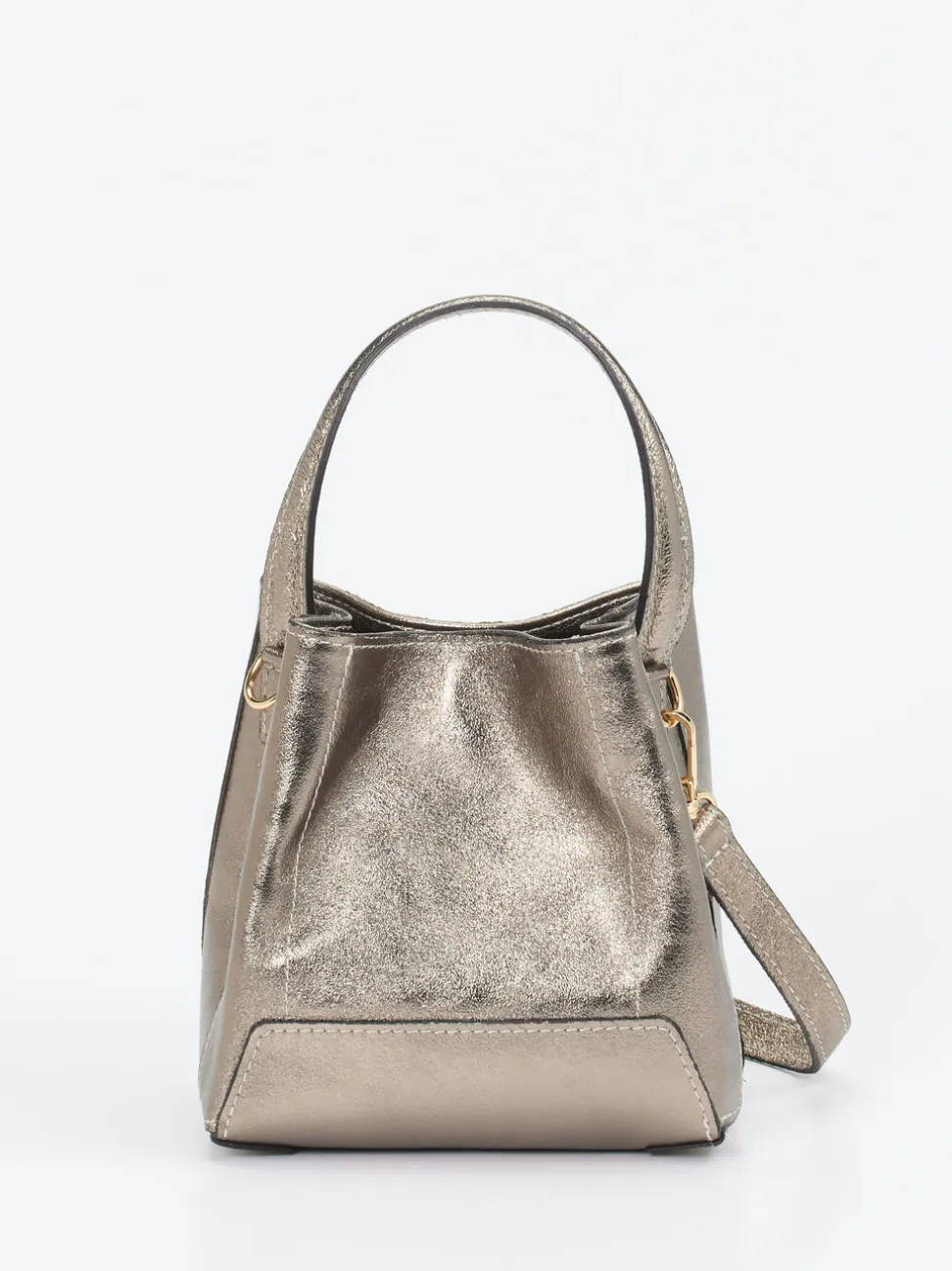 Marlon Firenze – Mini-Bucket-Bag aus Leder metallicbraun