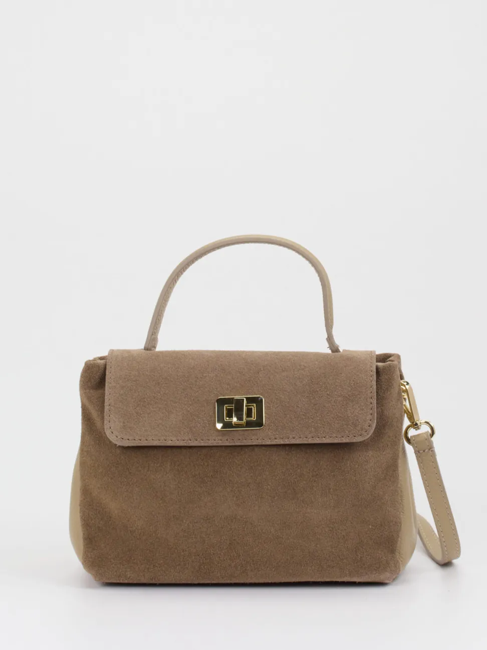 Marlon Firenze – Top Handle Bag aus Kalbleder Taupe