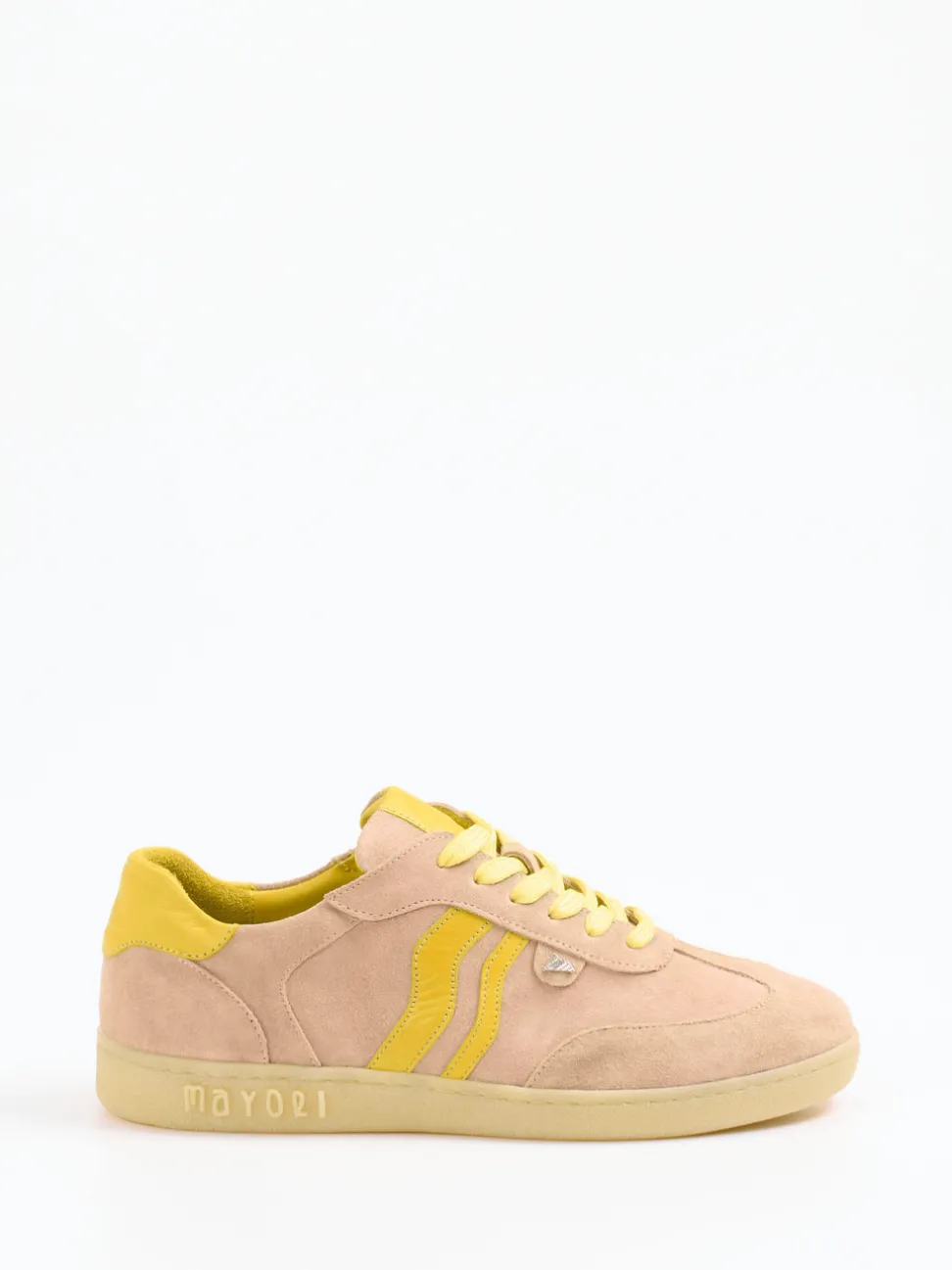 Mayori – Sneaker aus Veloursleder in Sandbeige