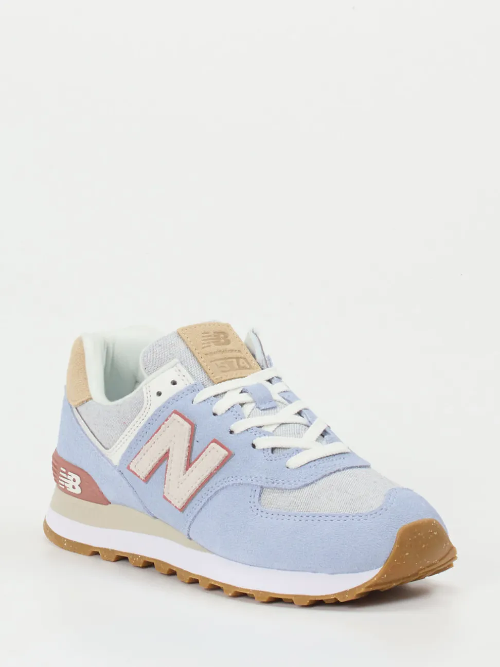 New Balance – Retro-Sneaker aus Veloursleder hellblau