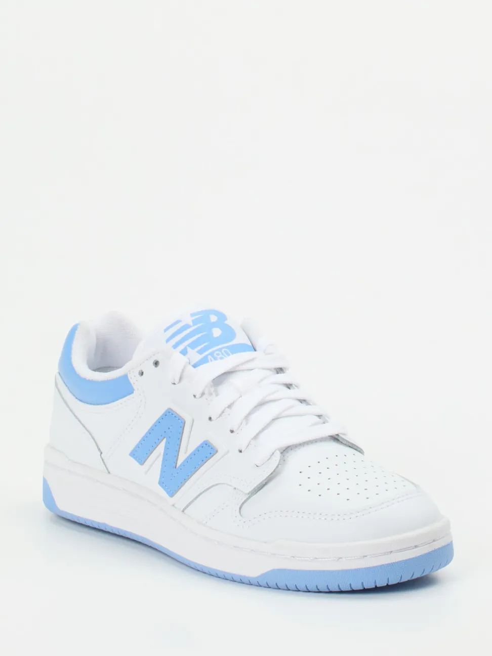 New Balance – Sneaker aus Leder in Weiß Hellblau