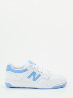 New Balance – Sneaker aus Leder in Weiß Hellblau