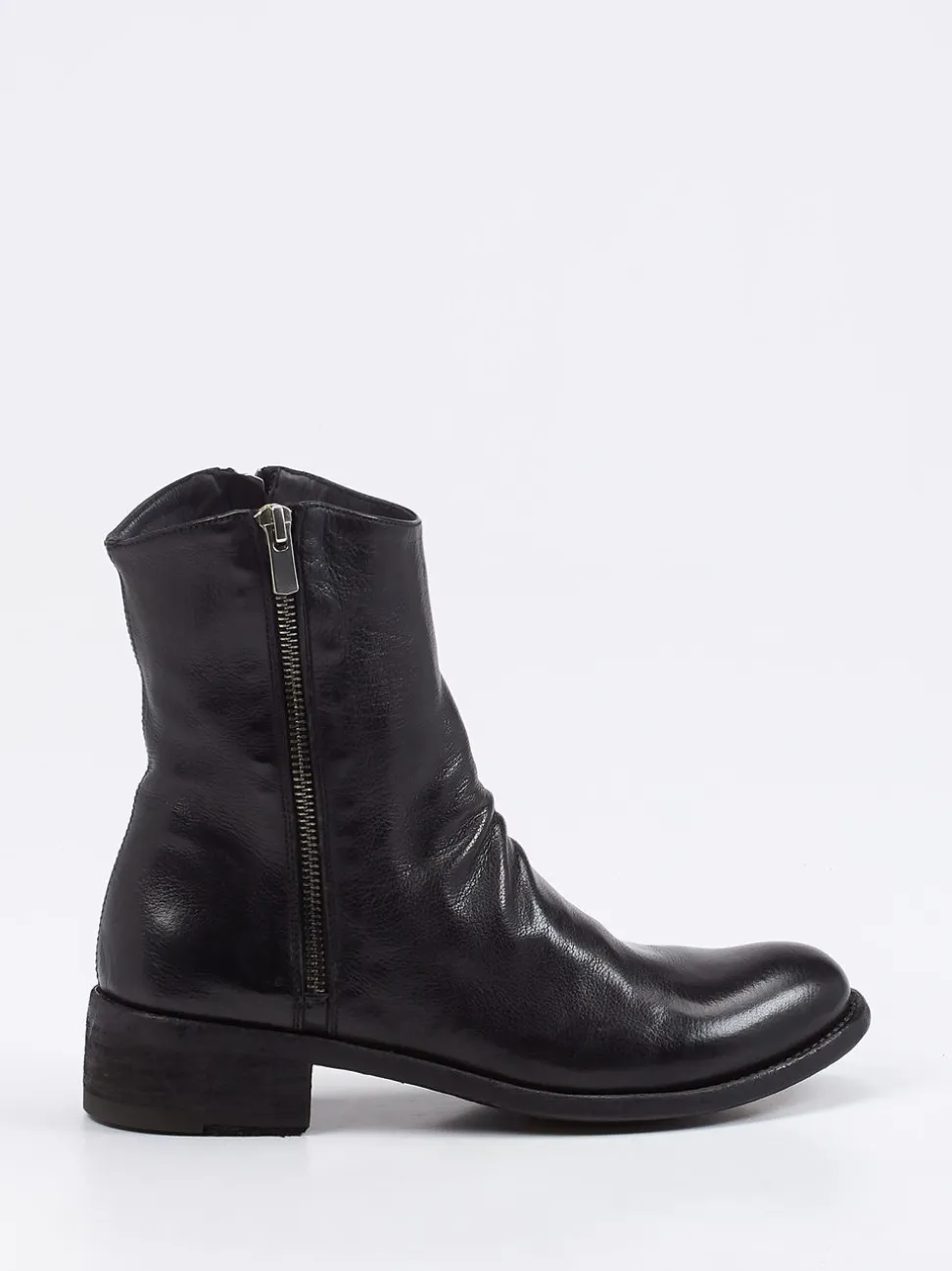 Officine Creative – Stiefelette aus Büffelleder schwarz