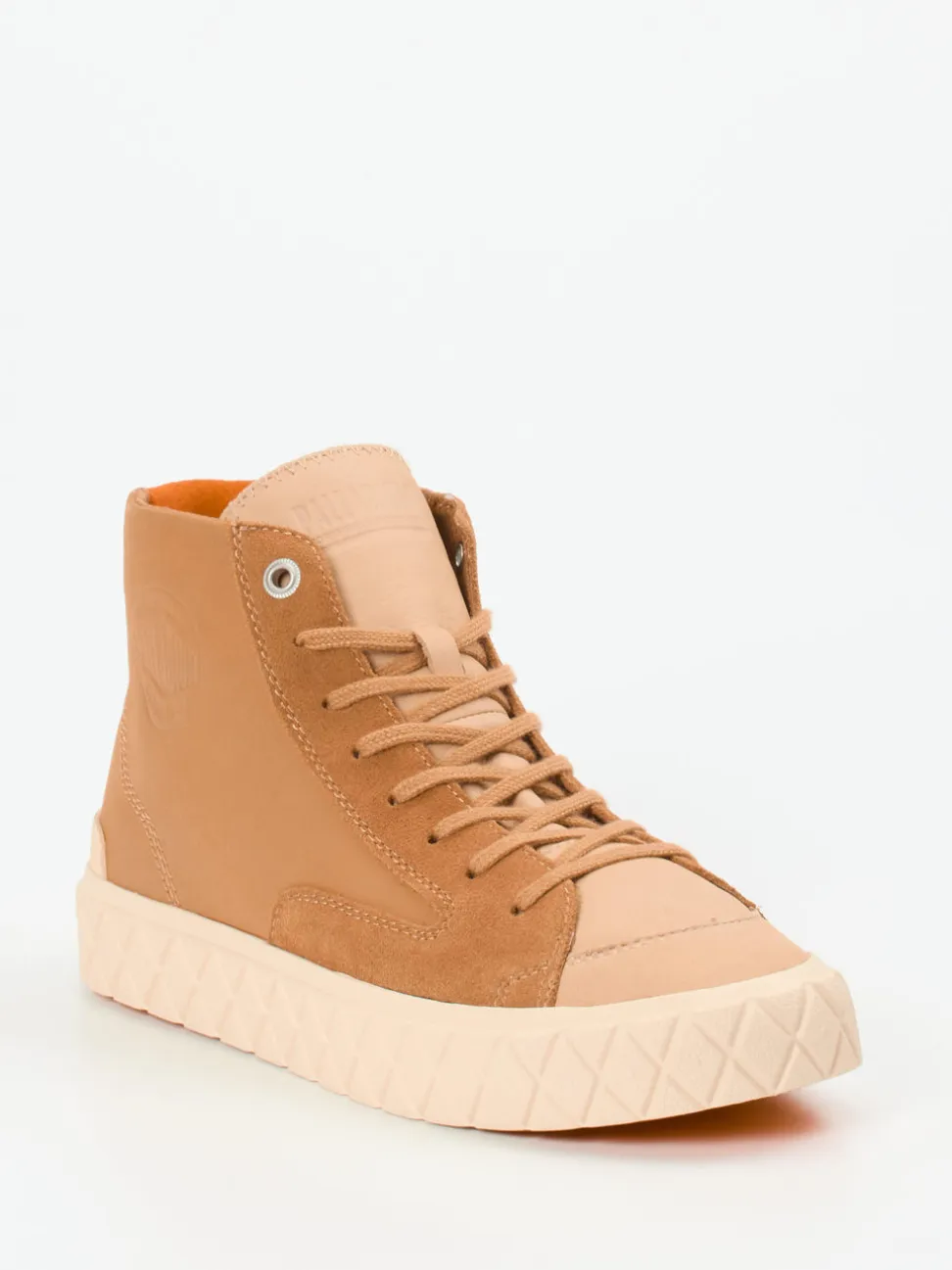Palladium – High-Top Sneaker aus Leder hellbraun