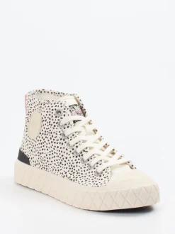 Palladium – High-Top Sneaker aus Lammleder cremeweiß