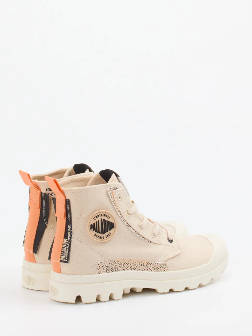 Palladium – Schnürboots aus Canvas in Beige