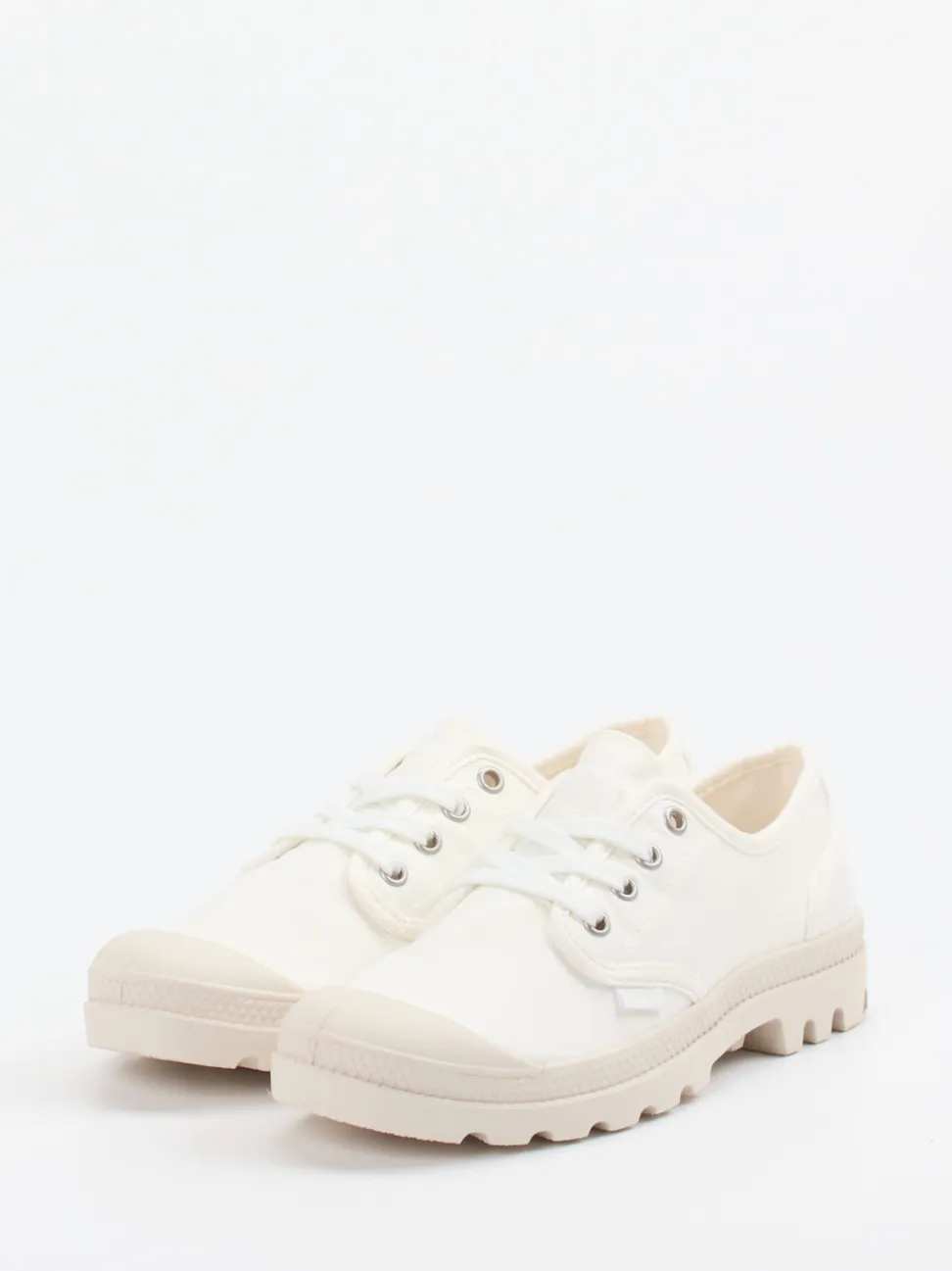 Palladium – Schnürschuhe aus Canvas in Off-White