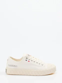 Palladium – Sneaker aus Canvas in Cremeweiß