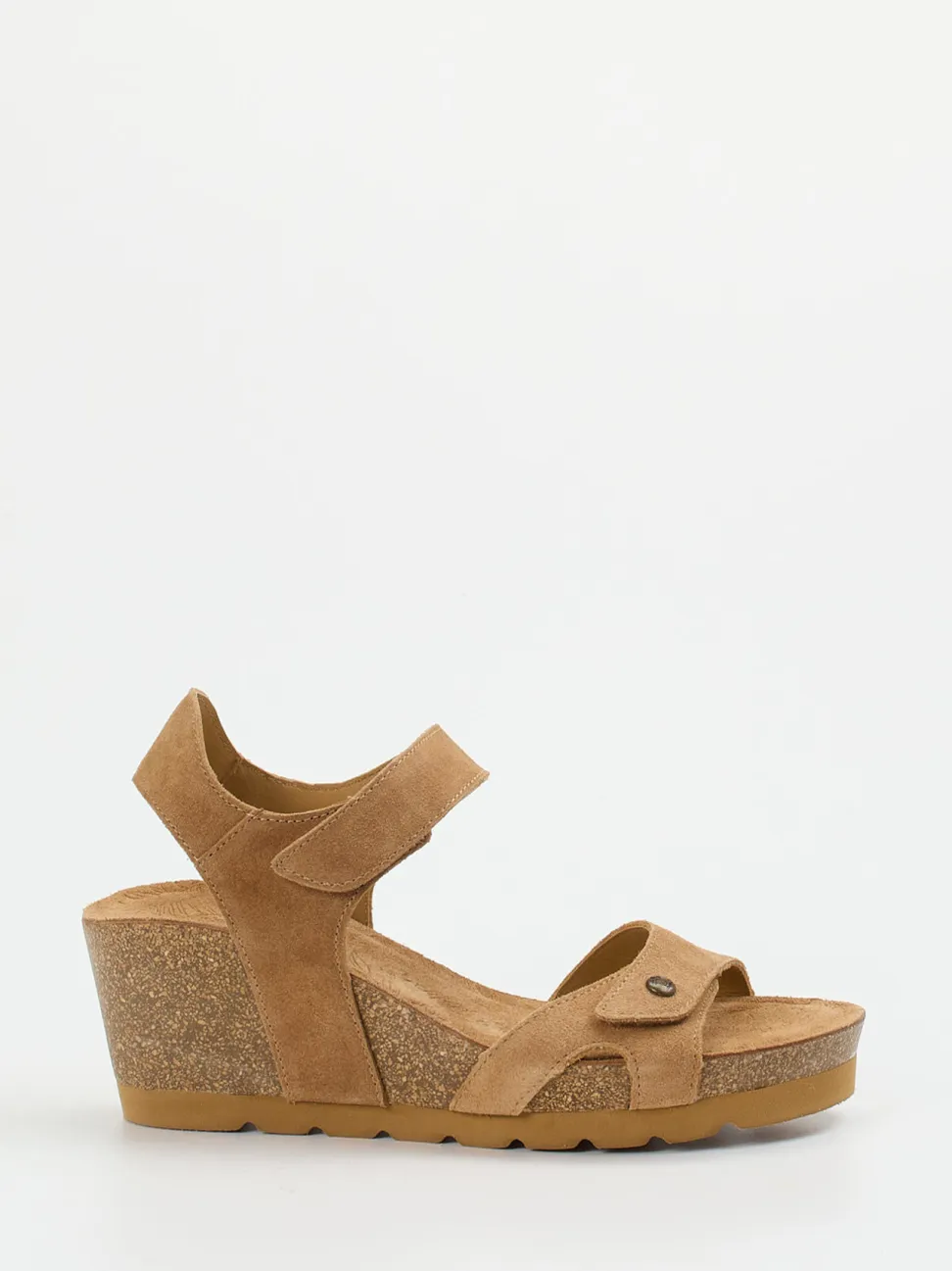 Panama Jack – Keilsandalette aus Veloursleder cognac