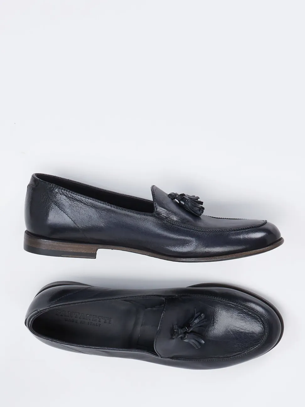 Pantanetti – Tassel Loafer aus Büffelleder Dunkelblau