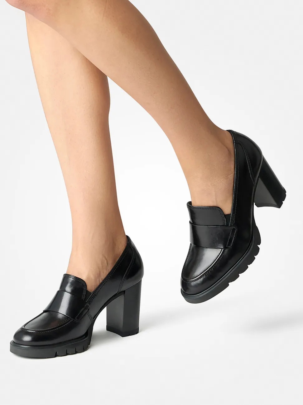 Paul Green – Loafer mit Blockabsatz aus Kalbleder