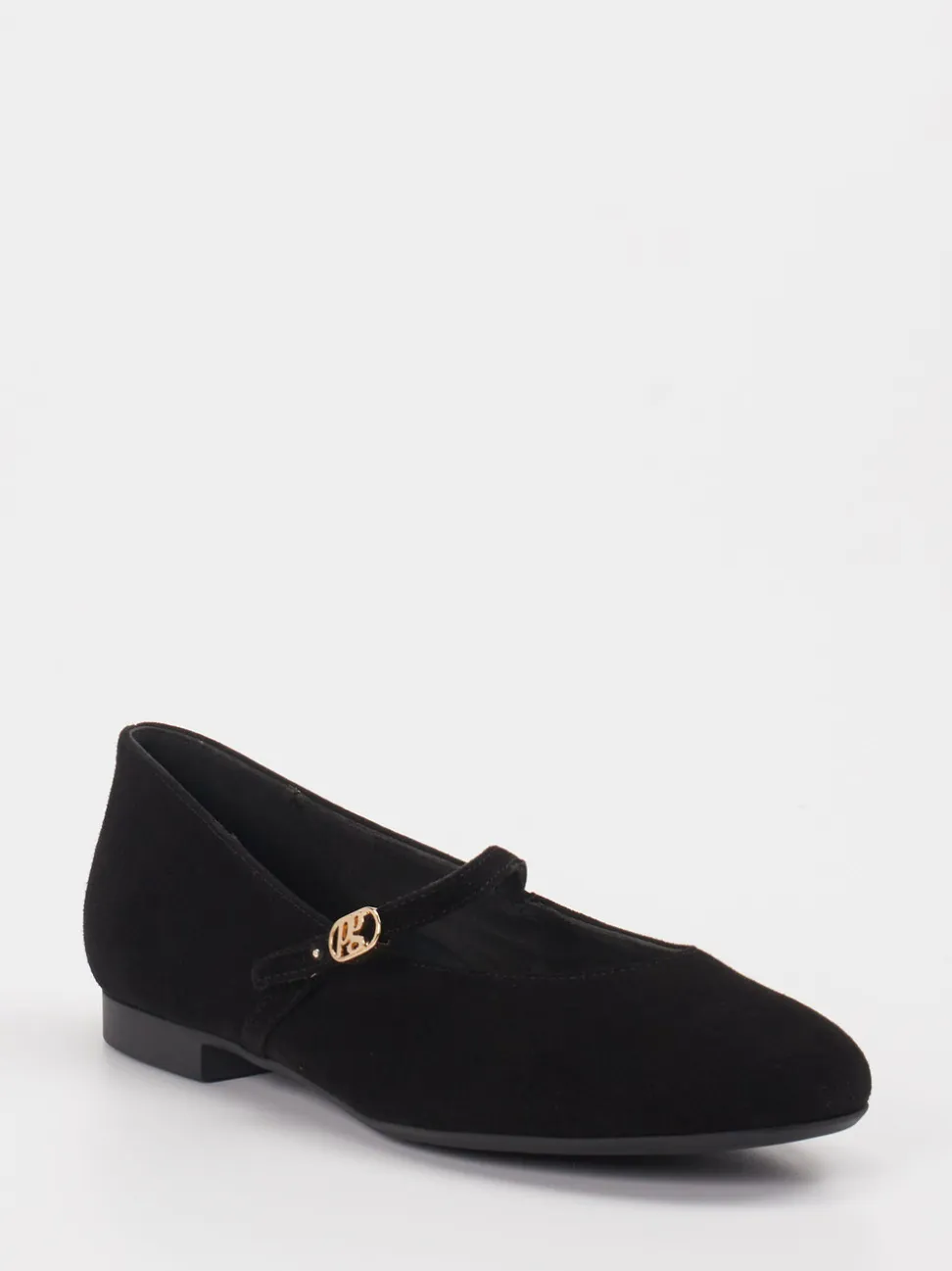 Paul Green – Mary Jane Ballerinas aus Veloursleder Schwarz