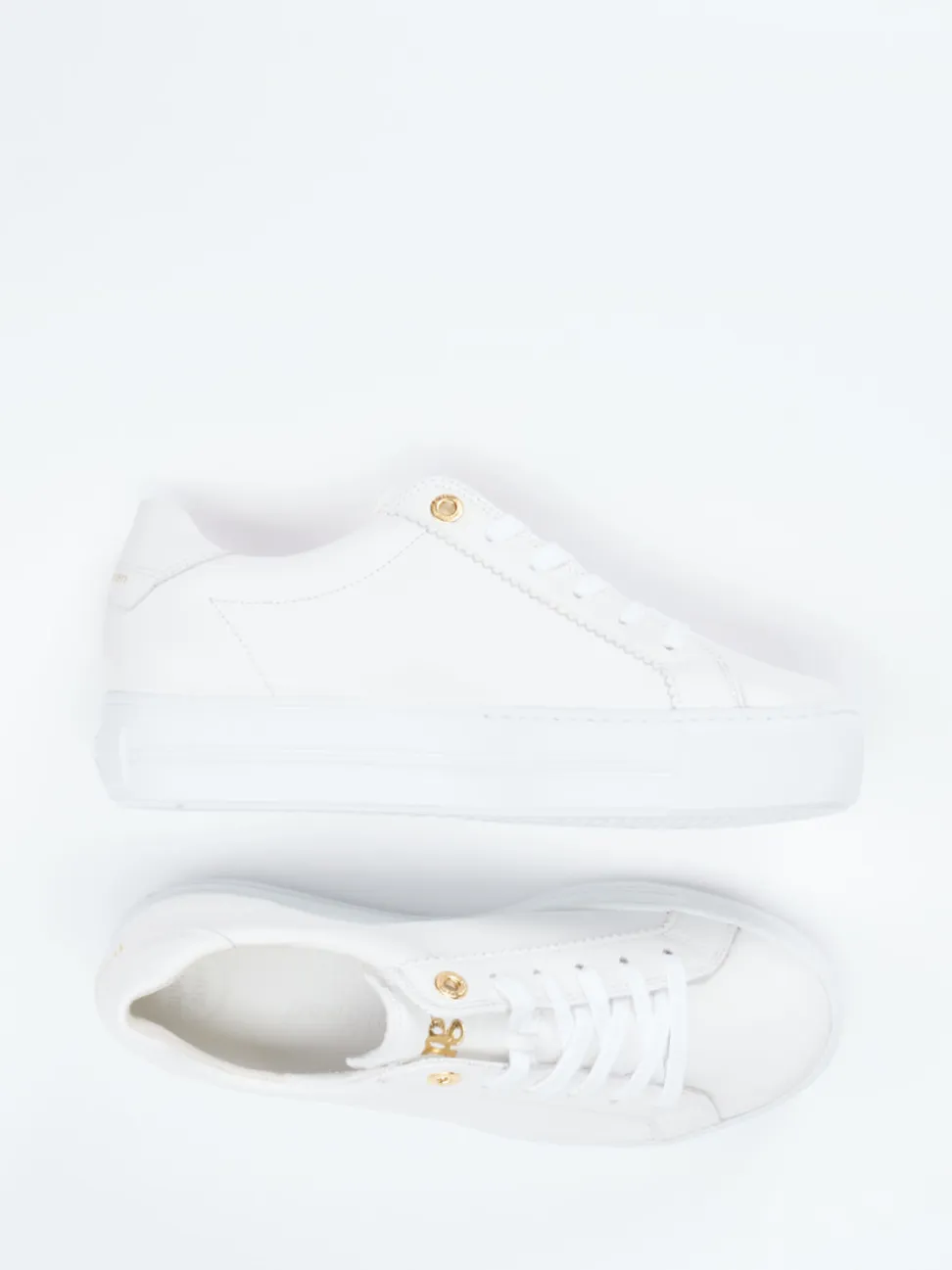 Paul Green – Plateau-Sneaker aus Kalbleder Off-White