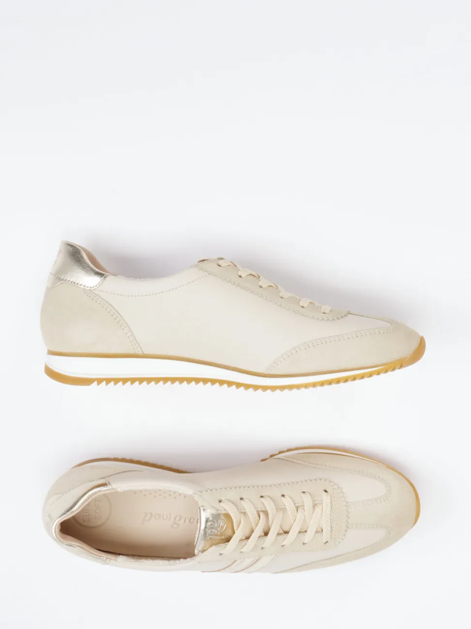 Paul Green – Retro-Sneaker aus Leder in Beige
