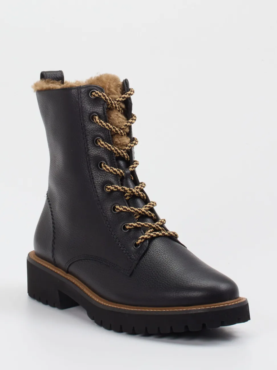 Paul Green – Schnürboots aus Kalbleder Schwarz