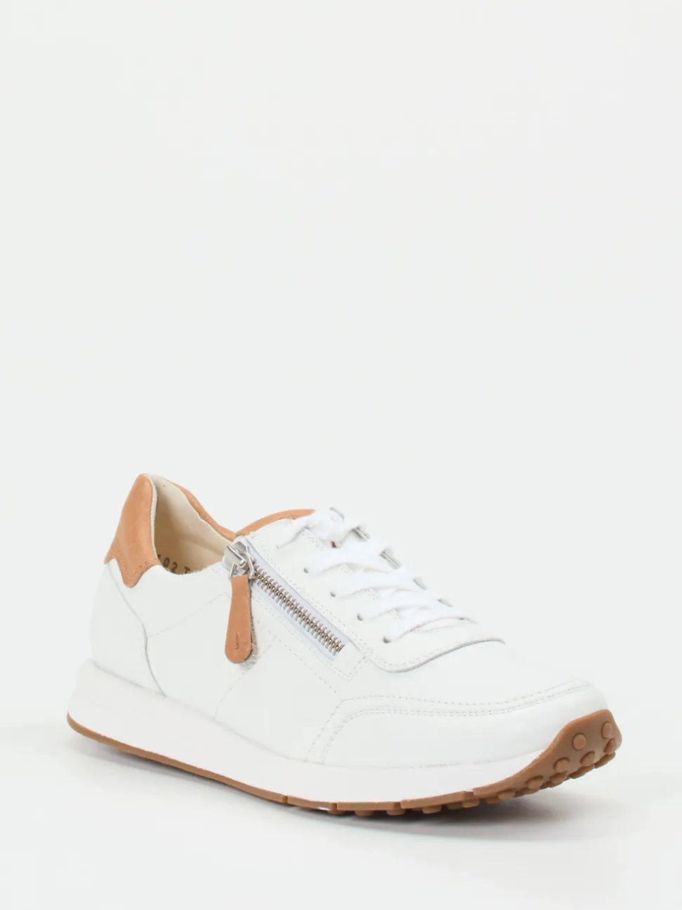 Paul Green – Sneaker aus Kalbleder weiß cognac