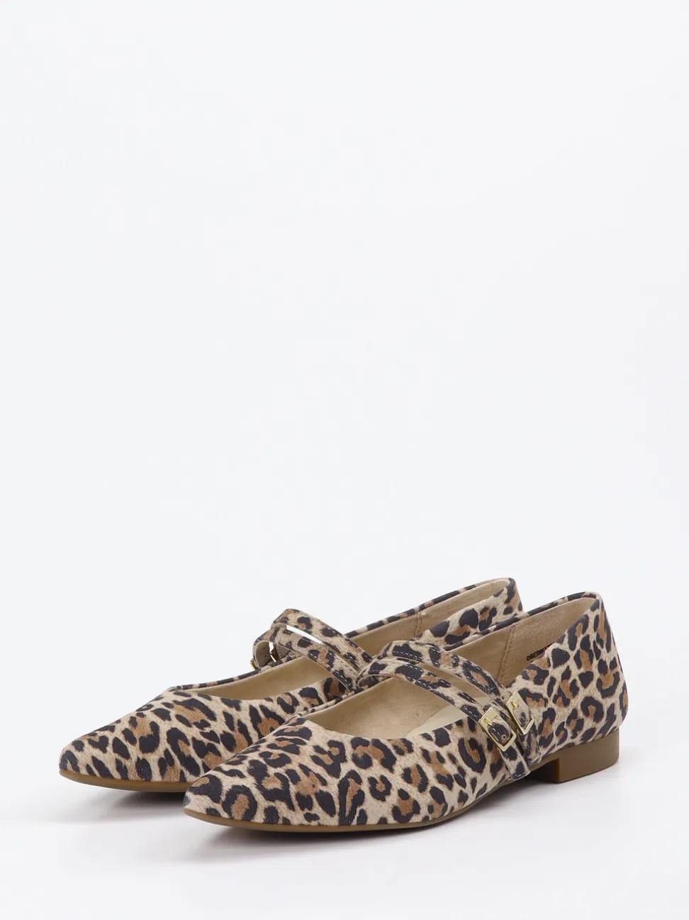 Paul Green – Spangenpumps aus Veloursleder im Leoprint