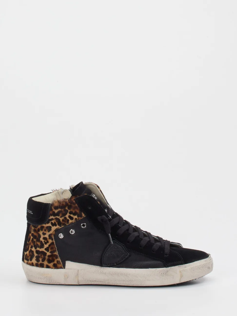 Philippe Model – High-Top Sneaker aus Veloursleder Schwarz