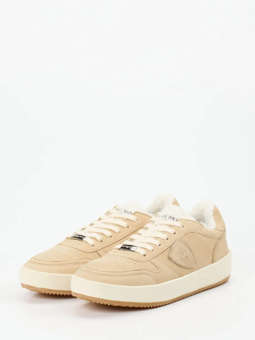 Philippe Model – Sneaker aus Nubukleder beige
