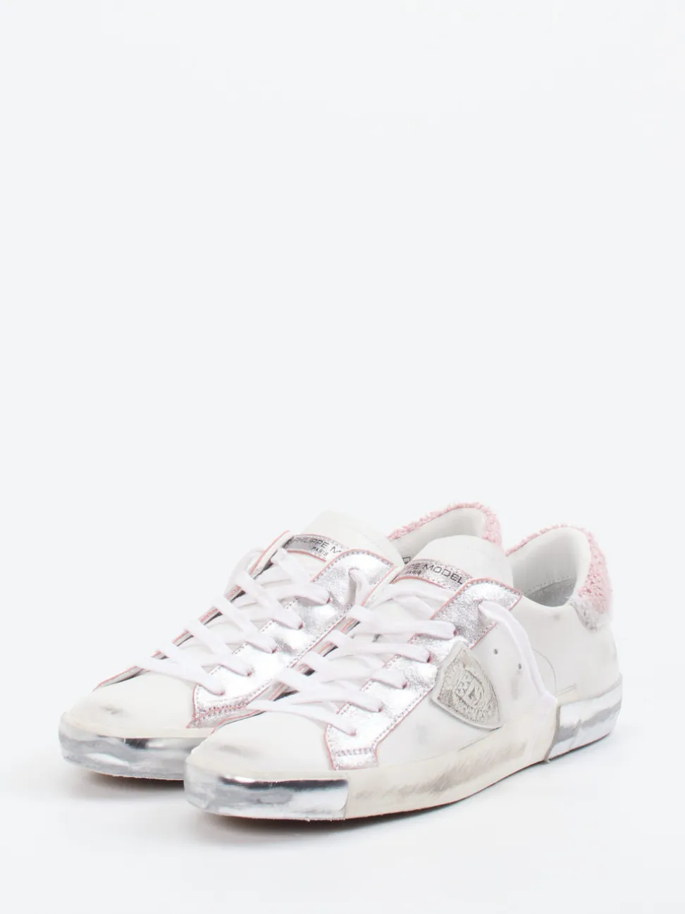 Philippe Model – Sneaker aus Leder mit Metallic-Ferse