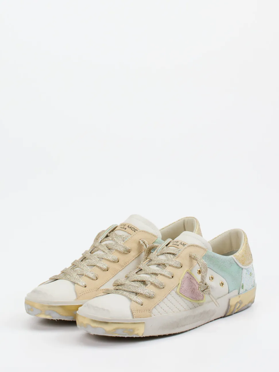Philippe Model – Sneaker aus Leder mit Metallic-Effekt