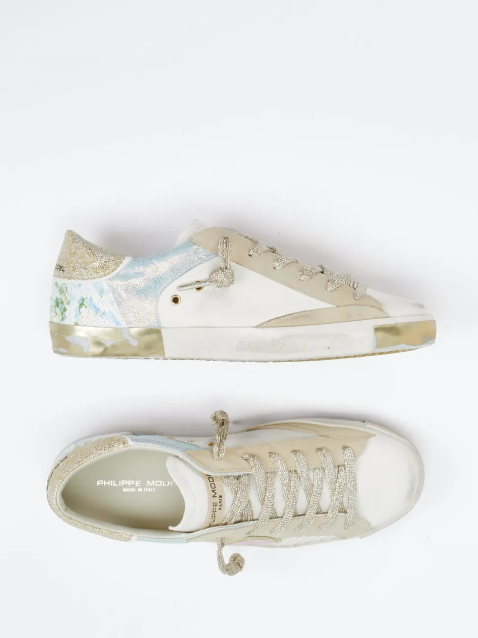 Philippe Model – Sneaker aus Leder mit Metallic-Effekt