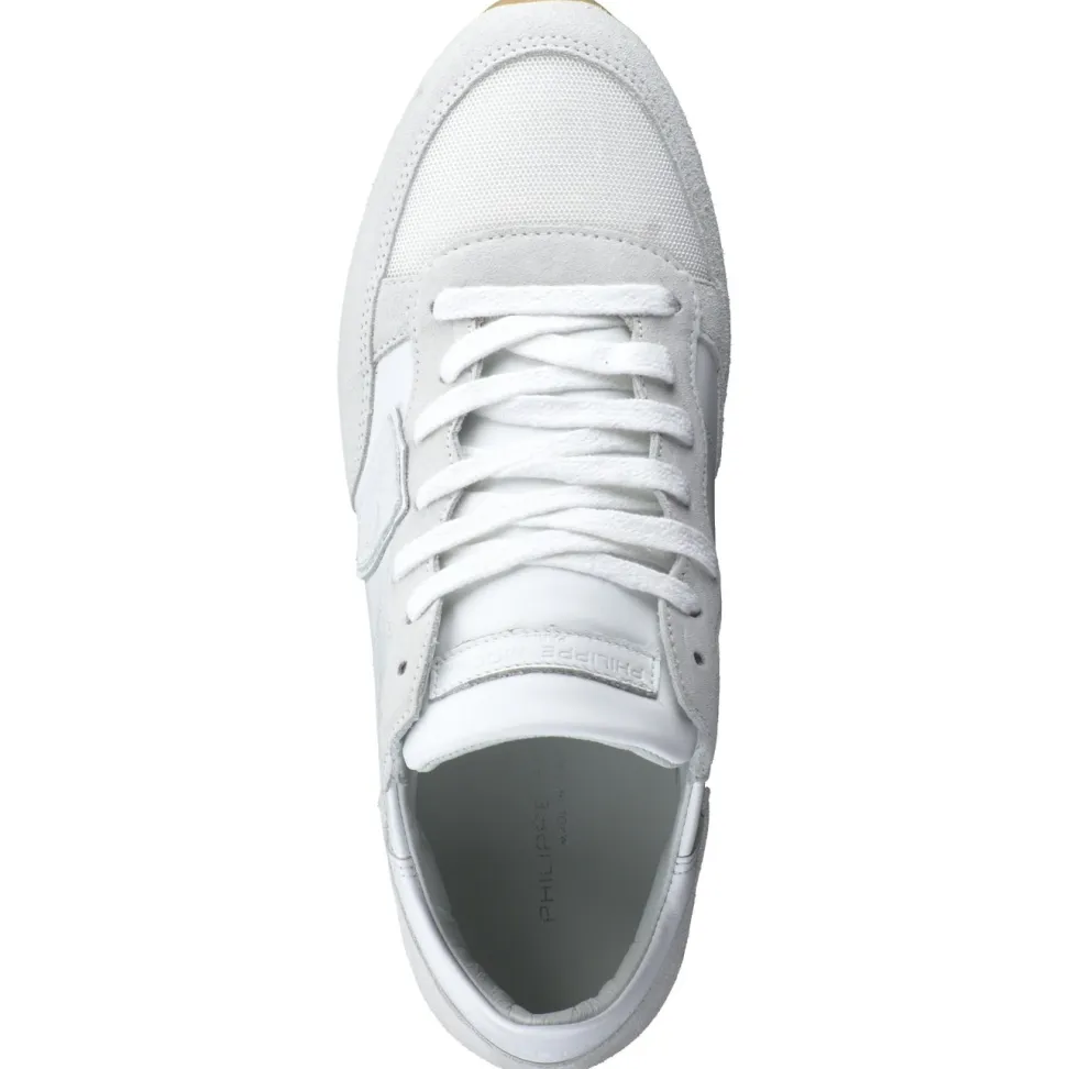 Philippe Model – Sneaker aus Veloursleder und Nappa weiß