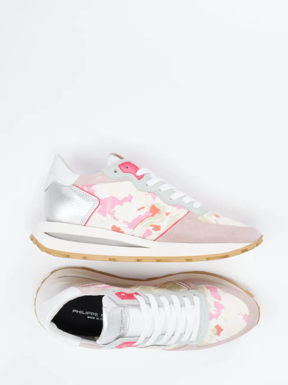 Philippe Model – Sneaker aus Veloursleder und Canvas