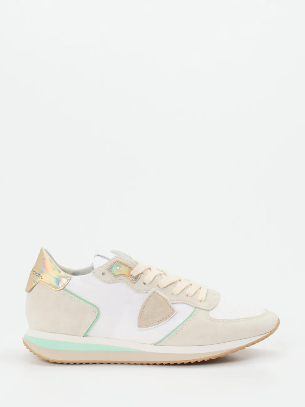 Philippe Model – Sneaker aus Veloursleder in Beige