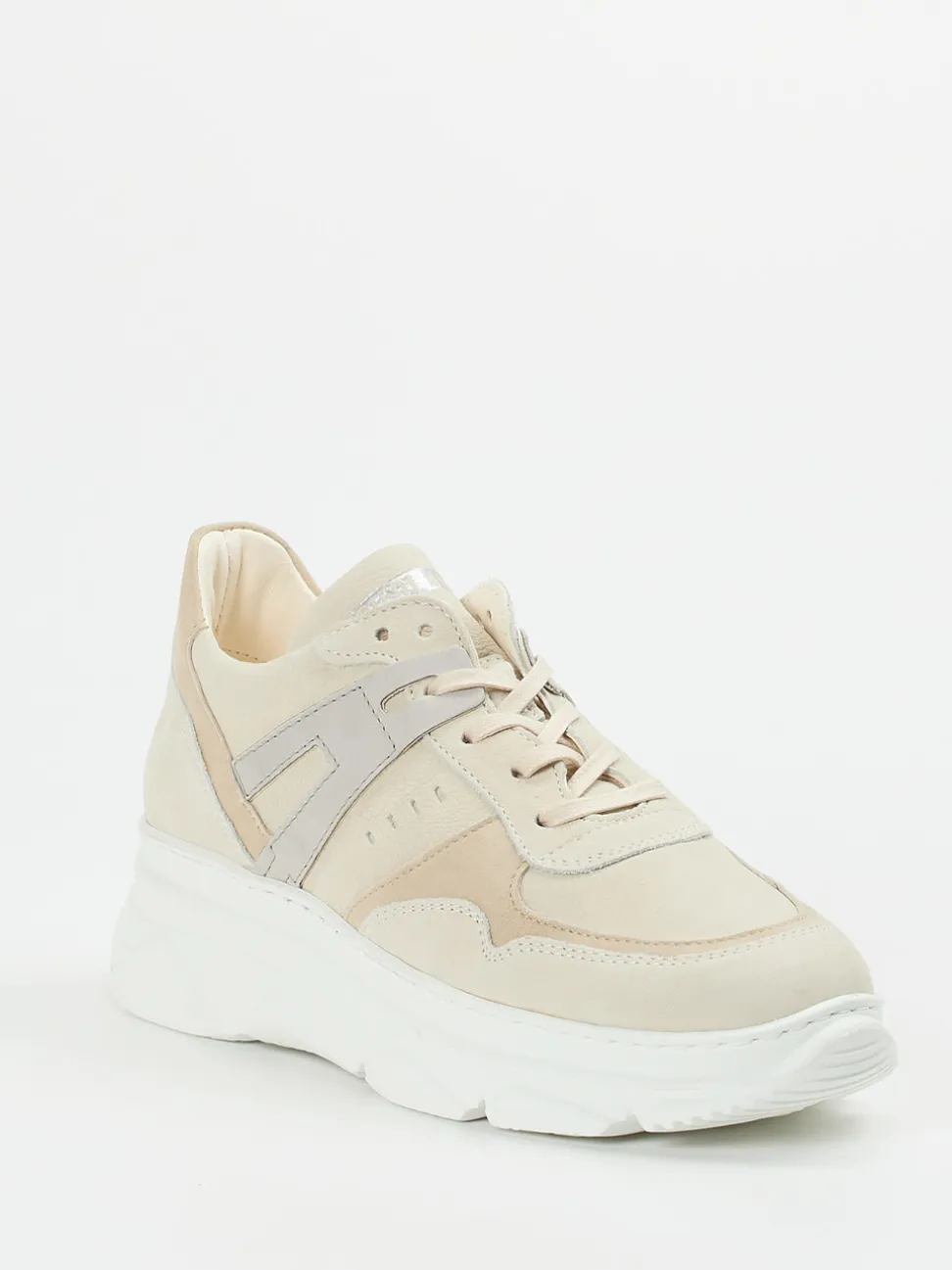 Piedi Nudi – Chunky-Sneaker aus Nubukleder beige