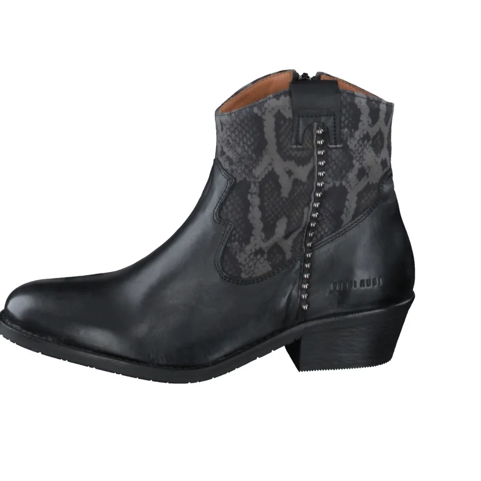 Piedi Nudi – Western-Stiefelette aus Kalbleder schwarz