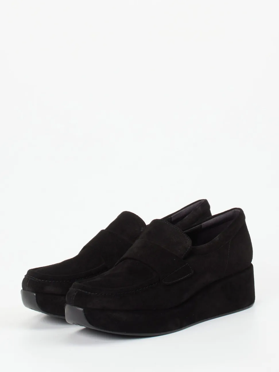 Pons Quintana – Plateau-Loafer aus Veloursleder schwarz