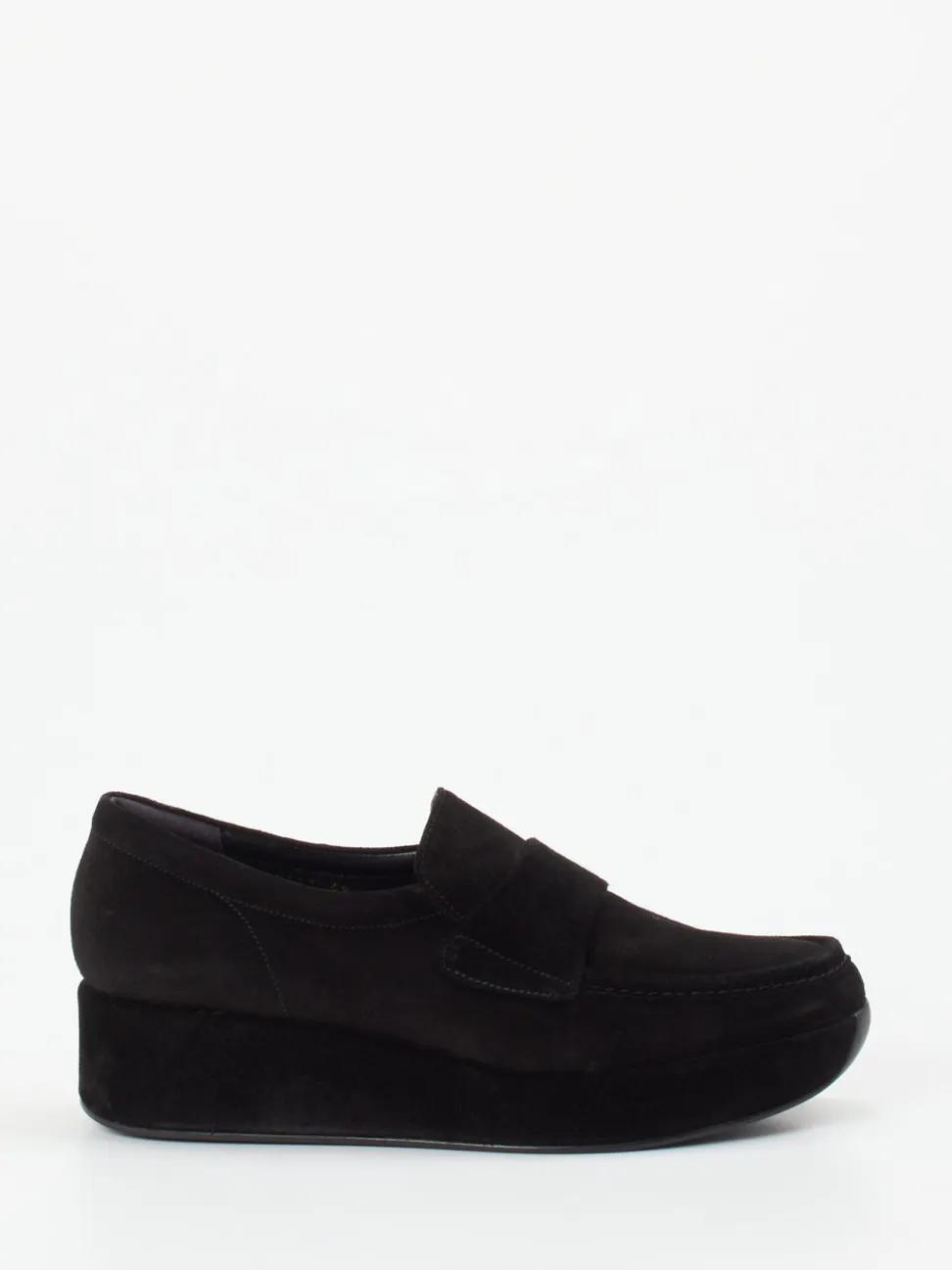 Pons Quintana – Plateau-Loafer aus Veloursleder schwarz