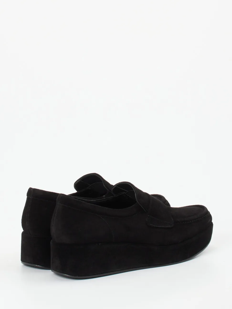 Pons Quintana – Plateau-Loafer aus Veloursleder schwarz