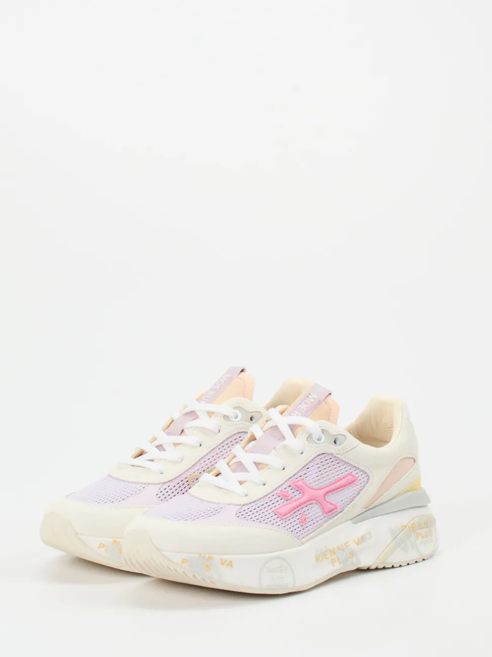 Premiata – Chunky Sneaker aus Veloursleder in Pastell