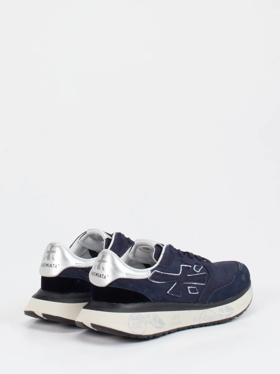 Premiata – Sneaker aus Veloursleder und Nylon blau