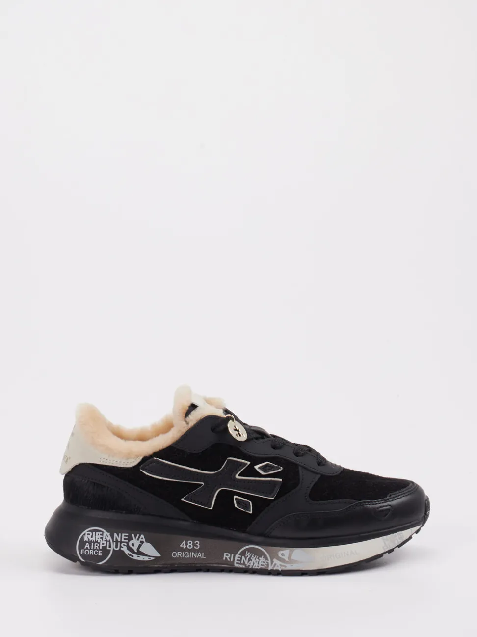 Premiata – Sneaker aus Veloursleder schwarz