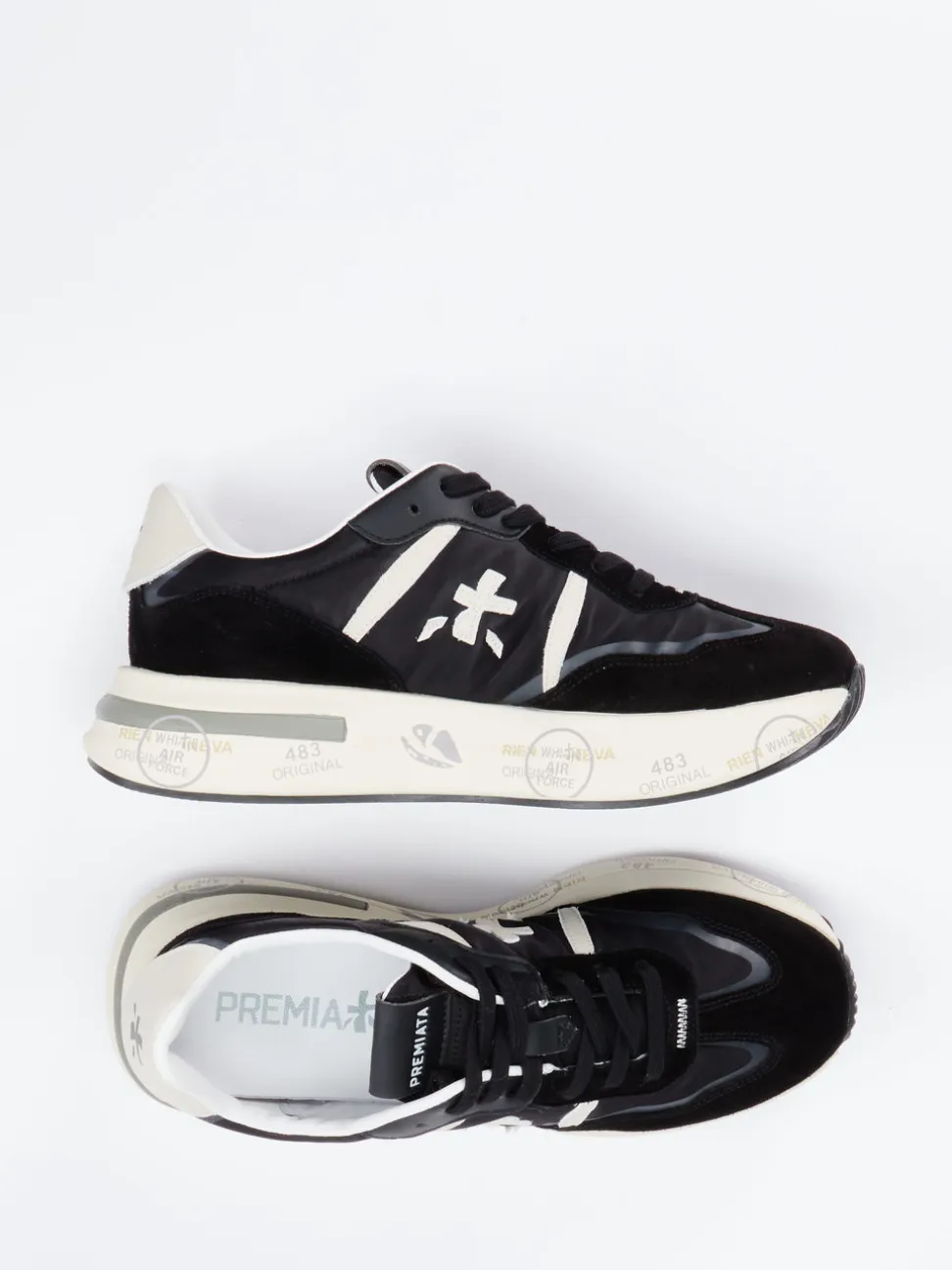 Premiata – Sneaker aus Veloursleder und Nylon Schwarz