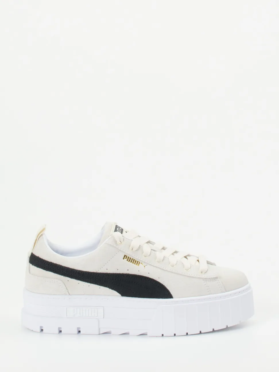 Puma – Plateau-Sneaker aus Veloursleder Beige
