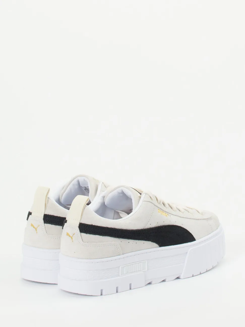 Puma – Plateau-Sneaker aus Veloursleder Beige