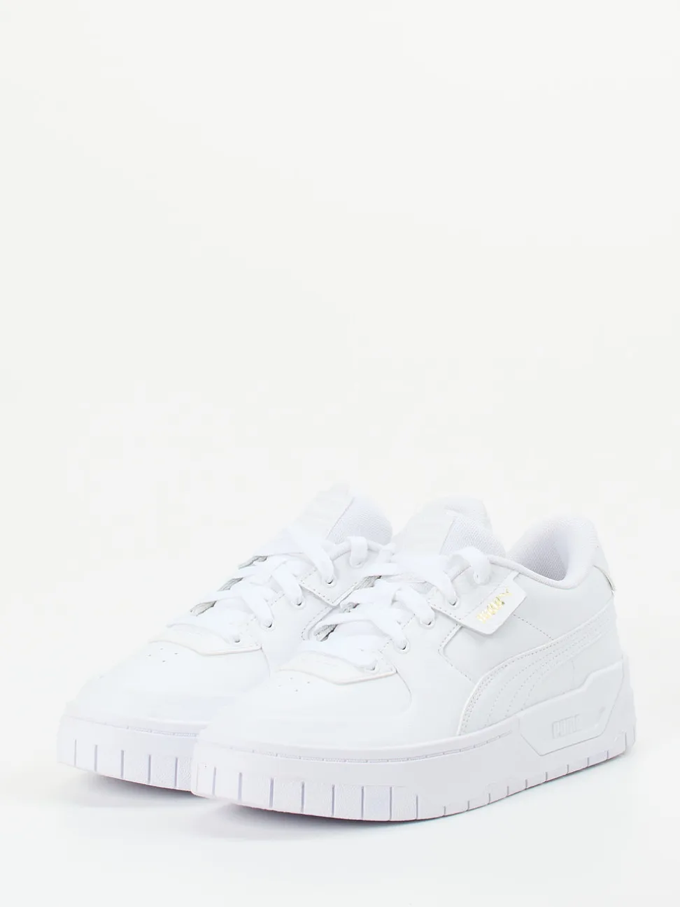 Puma – Sneaker aus Leder in Weiß mit Goldlogos