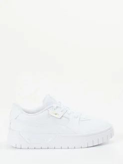 Puma – Sneaker aus Leder in Weiß mit Goldlogos