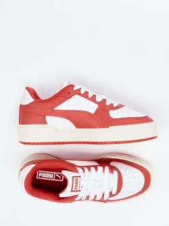 Puma – Sneaker aus Leder und Mesh in Tomatenrot
