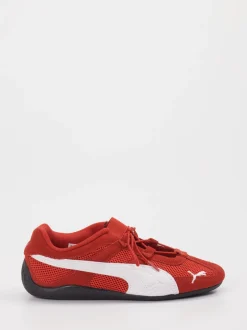 Puma – Sneaker aus Mesh und Veloursleder rot