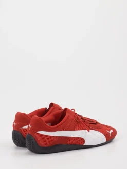 Puma – Sneaker aus Mesh und Veloursleder rot
