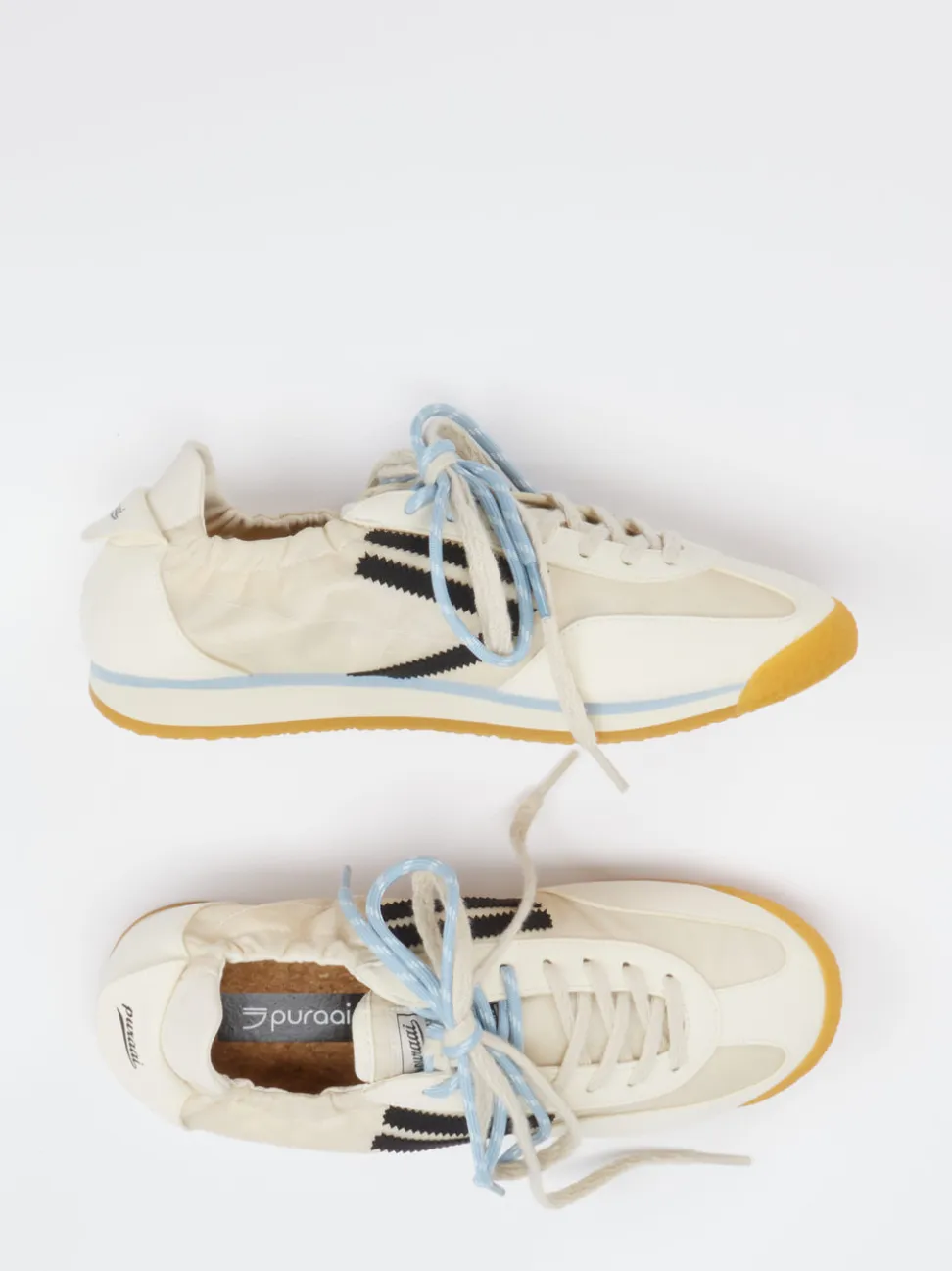 Puraai – Sneaker aus Velour und Textil cremeweiß