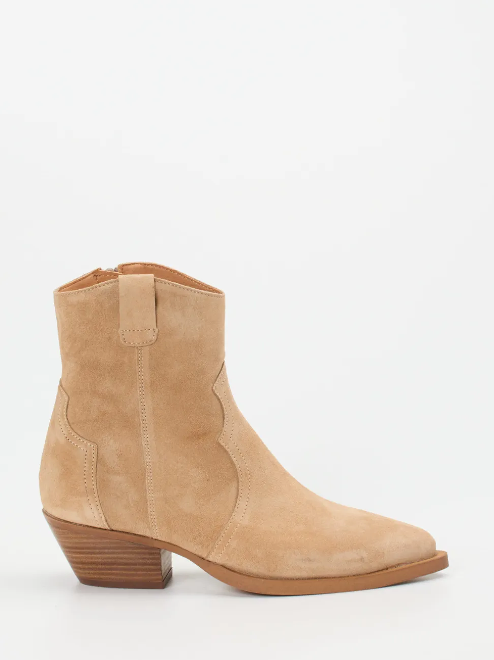 Ralph Harrison – Western-Stiefeletten aus Veloursleder Beige