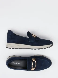 Rapid Soul – Slipper aus Veloursleder Dunkelblau