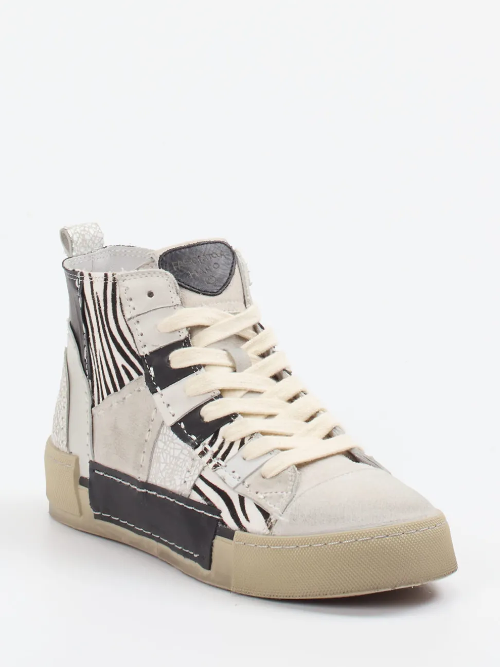 Rebecca White – High-Top-Sneaker aus Veloursleder Zebra-Print